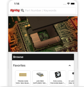 Producten zoeken en toegang tot Mijn DigiKey