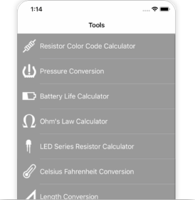 Toegang tot de calculators van DigiKey